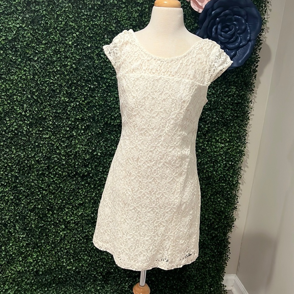 Hollister white lace dress